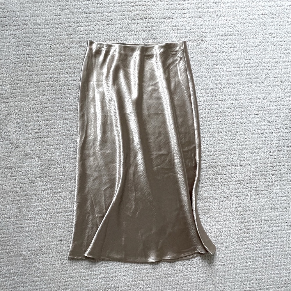 Champagne Midi Slip Skirt